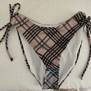 ASOS Plaid Bikini Bottoms - Black and Tan